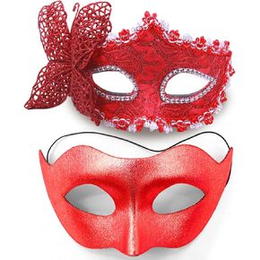 MYMENU Masquerade Mask for Women Men Venetian Mask Couple Halloween Mask for Costume Party Prom