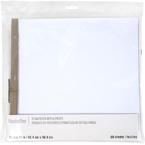 60 Sheets 12" x 12" White Scrapbook Refill Pages by Recollections - Memory Book Page Refills - 1 Pack in Kuwait