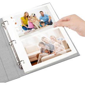 20 PCS Photo Album Self Adhesive Pages - 11 x 9 inch Three Ring Photo Album Refill Pages Two-Sided Photo Sleeves for 3 Ring Binder Fit 2x3 4x6 5x7 8x10 Photo Replacement