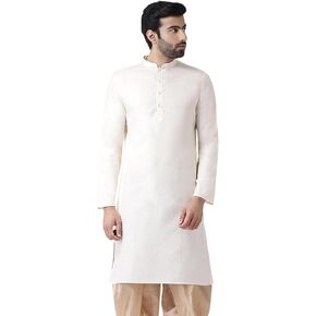 KISAH Men Kurta, Art Silk Fabric Full Sleaves, Knee Length, Regular Fit, Ethnic Wear