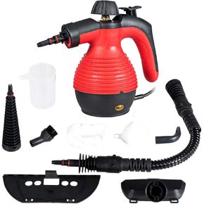 Goplus Handheld Pressurized Steam Cleaner with 9 Piece Accessories, Multipurpose Steamer w/Safety Lock for Carpet Curtain Car Seat, 1050W Portable Upholstery Steamer for Home Kitchen Bathroom(Blue)
