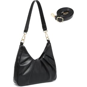 Dasein Ruched Hobo Handbag for Women Retro Shoulder Purse Crossbody Bag with 2 Removable Straps