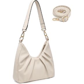 Dasein Ruched Hobo Handbag for Women Retro Shoulder Purse Crossbody Bag with 2 Removable Straps