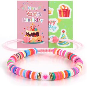 Bracelet Birthday Gifts for 6-10 Year Old Girls, Ideal 6 Year Old Girl Birthday Gift, with Birthday Stickers and Blessing Cards, Suitable for Girls, Daughters, Granddaughters, and Nieces