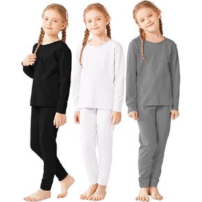 Resinta Girls Cotton Thermal Underwear Set Soft Base Layer Long John for Kids Girls Warm Top & Bottom for Cold Winter