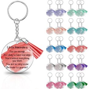 Chunful 30 Pcs Mental Health Gift Little Reminders Keychain Inspirational Clear Acrylic Keychain Colorful Spirit Quotes Keychains Team Appreciation Gifts Thanks Gift for Employee Nurse Coworker