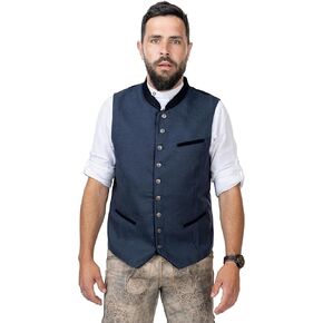 سترة Schöneberger Trachten Couture التقليدية للرجال من Lederhosen باللون الأزرق، وسترة Oktoberfest الكلاسيكية، وصديرية من الصوف الألماني الفاخر in Kuwait