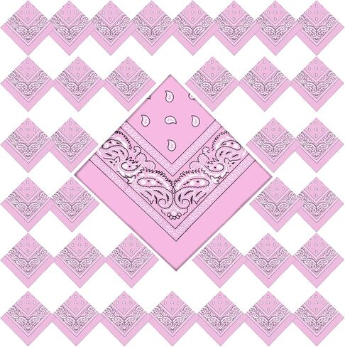 36 Pcs Paisley Cowboy Bandanas Bulk Multi Purpose Polyester Headband Scarf Kerchiefs for Men Women Pet Party Costume in Saudi Arabia