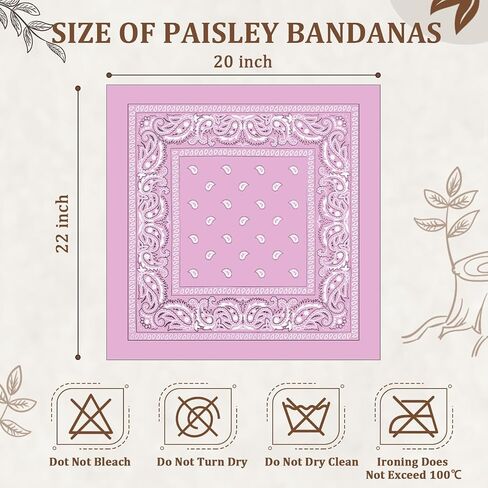 36 Pcs Paisley Cowboy Bandanas Bulk Multi Purpose Polyester Headband Scarf Kerchiefs for Men Women Pet Party Costume in Saudi Arabia