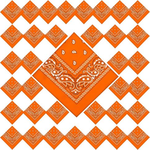 36 Pcs Paisley Cowboy Bandanas Bulk Multi Purpose Polyester Headband Scarf Kerchiefs for Men Women Pet Party Costume in Saudi Arabia