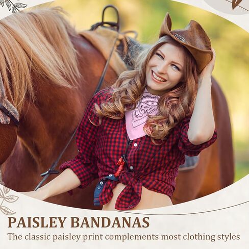 36 Pcs Paisley Cowboy Bandanas Bulk Multi Purpose Polyester Headband Scarf Kerchiefs for Men Women Pet Party Costume in Saudi Arabia