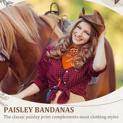 36 Pcs Paisley Cowboy Bandanas Bulk Multi Purpose Polyester Headband Scarf Kerchiefs for Men Women Pet Party Costume in Saudi Arabia