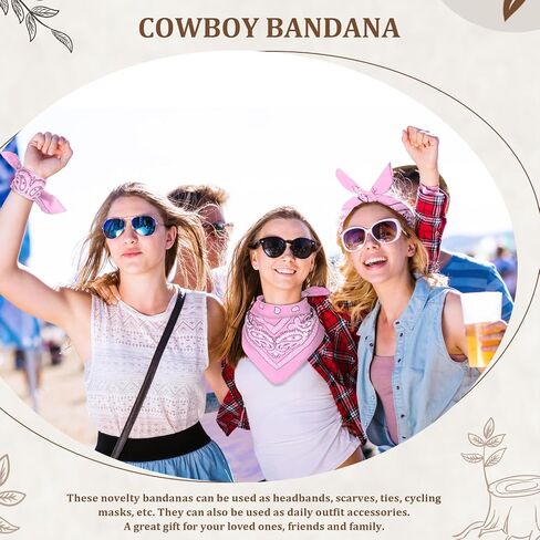 36 Pcs Paisley Cowboy Bandanas Bulk Multi Purpose Polyester Headband Scarf Kerchiefs for Men Women Pet Party Costume in Saudi Arabia