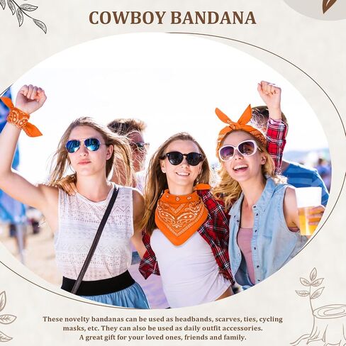 36 Pcs Paisley Cowboy Bandanas Bulk Multi Purpose Polyester Headband Scarf Kerchiefs for Men Women Pet Party Costume in Saudi Arabia