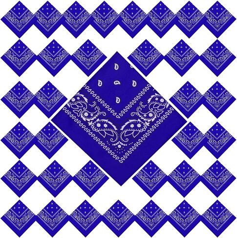 36 Pcs Paisley Cowboy Bandanas Bulk Multi Purpose Polyester Headband Scarf Kerchiefs for Men Women Pet Party Costume in Saudi Arabia