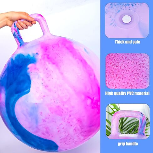 LOVEINUSA Hopper Ball for Kids 3-6, 20 Inch Hippity Balls Color Jumping Hop Balls with Handle Rubber Bouncy Balls, for Indoor Outdoor Games, Birthday Party Favors, School Exercise Toys in Saudi Arabia