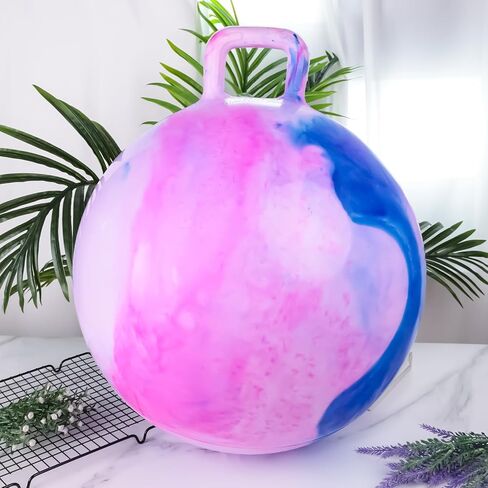 LOVEINUSA Hopper Ball for Kids 3-6, 20 Inch Hippity Balls Color Jumping Hop Balls with Handle Rubber Bouncy Balls, for Indoor Outdoor Games, Birthday Party Favors, School Exercise Toys in Saudi Arabia