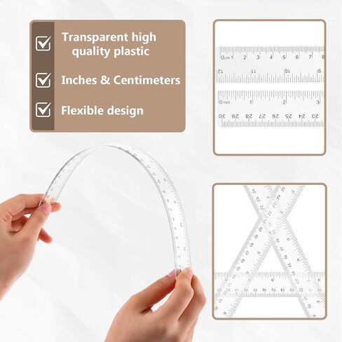 Protractor Ruler Clear Protractor Clear Ruler Geometry Set 12 Inch Ruler and Protractor Set Plastic Ruler Protractor Set for School Classroom Home Office Drawing in Saudi Arabia