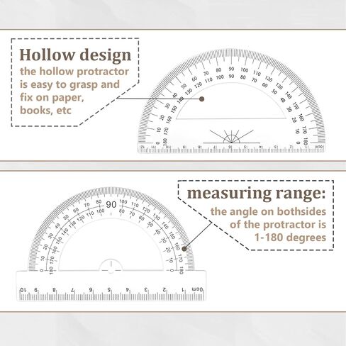 Protractor Ruler Clear Protractor Clear Ruler Geometry Set 12 Inch Ruler and Protractor Set Plastic Ruler Protractor Set for School Classroom Home Office Drawing in Saudi Arabia