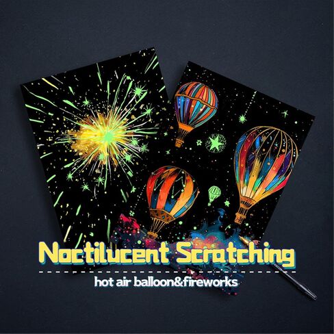 noctilucent الصفر قوس قزح اللوحة الفن ورقة الفن خدش للبالغين والأطفال الإبداعية الفن والحرف هدية خدش ورقة اللوحة مجموعة مع 4 أدوات 11.7 ''x 8.3'' (الفراشة والحوت) in Kuwait