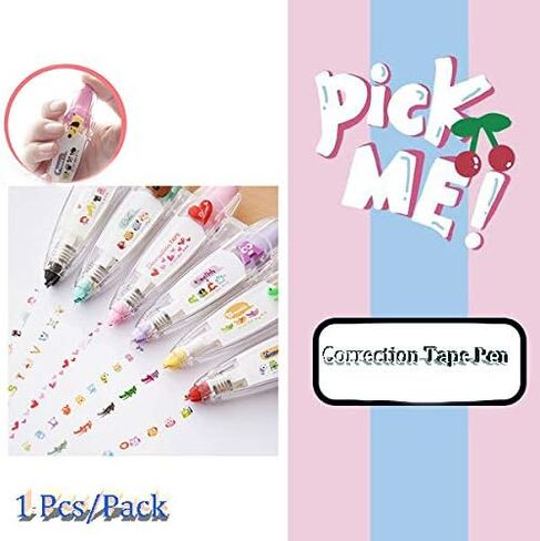 SENRISE Cute Correction Tape, Pen Decorative Design Patterns,Vivid Tumbler For Students/DIY/School/Kids (1Pcs-Kitty) in Saudi Arabia