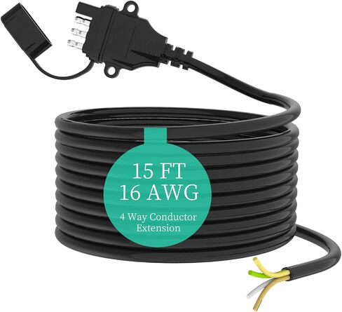 16AWG 1FT مقطورة الأسلاك تسخير 4 دبوس سلك مقطورة مسطحة تسخير النحاس النقي 4 سلك مقطورة سلك مع موصل مقطورة 4 دبوس مغلف، سلك مقطورة 4 أسلاك مرمزة بالألوان مع غطاء غبار in Kuwait