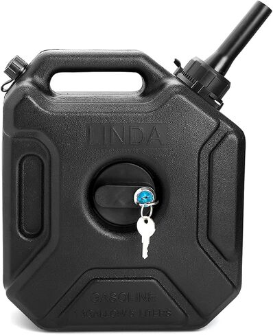 خزان غاز سعة 5 لتر سعة 1.32 جالون يأتي مع فوهة وقوس قابل للقفل لسيارة UTV ATV للدراجات النارية، لون أسود in Kuwait