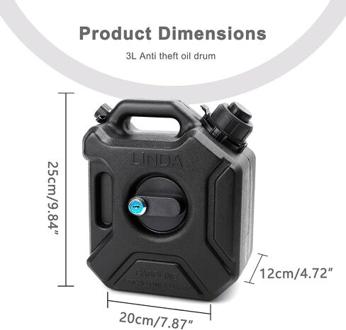 Mokuo Gas Tank in PP Material Fit for Most Motorcycle ATV UTV,3L,Black Color in Saudi Arabia