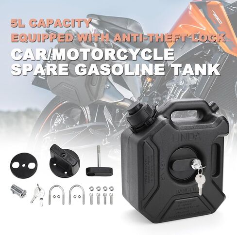 Mokuo Gas Tank in PP Material Fit for Most Motorcycle ATV UTV,3L,Black Color in Saudi Arabia