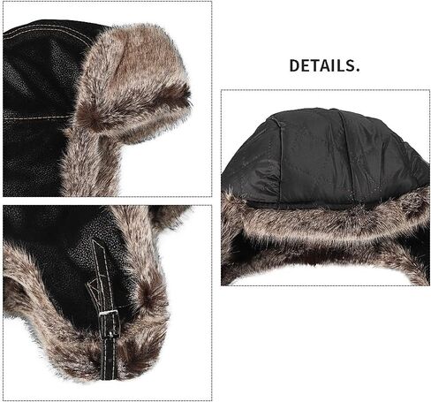 Cool Winter Aviator Hat Men Trapper Hat Women Russia Hat Eskimo Earflap Ushanka Skiing Pilot Hooded Trooper Hat in Kuwait