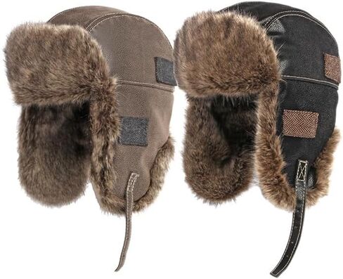 Cool Winter Aviator Hat Men Trapper Hat Women Russia Hat Eskimo Earflap Ushanka Skiing Pilot Hooded Trooper Hat in Kuwait