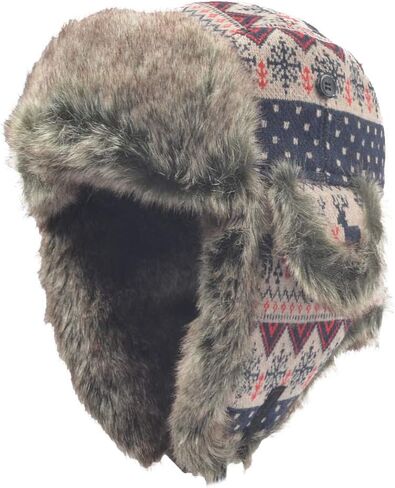 Russian Ushanka Cossack Trooper Trapper Aviator Hat Fur Lined Earflap Winter Cap with Chin Strap in Saudi Arabia