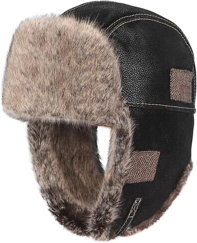 Unisex Winter Trapper Hat Russian Ushanka Trapper Trooper Hat Faux Fur Cap Outdoor Skiing Hat Ear Flaps Hunting in Saudi Arabia
