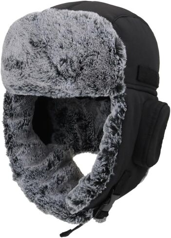 Men Winter Bomber Wool Ear Flap Russian Hat Women Warm Fleece Waterproof Trapper Ushanka Cap Outdoor Ski Hunting Teen in Saudi Arabia