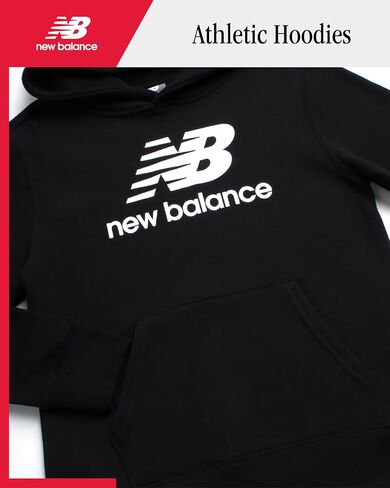 New Balance Boys' Hoodie - Durable Double Fleece Lined Pullover Sweatshirt with Reinforced Seams Kangaroo Pocket (Sizes 8-20) in Kuwait