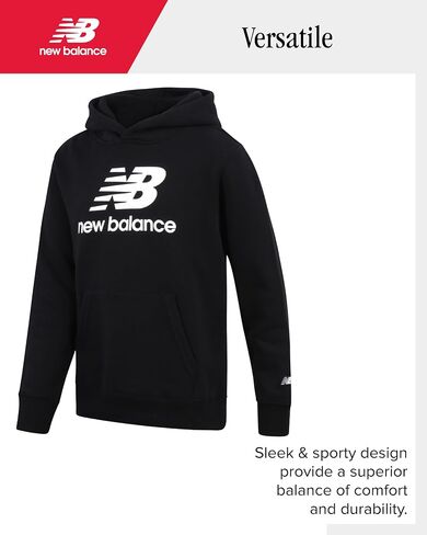New Balance Boys' Hoodie - Durable Double Fleece Lined Pullover Sweatshirt with Reinforced Seams Kangaroo Pocket (Sizes 8-20) in Kuwait