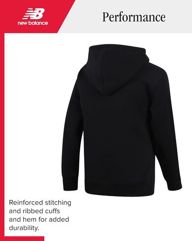 New Balance Boys' Hoodie - Durable Double Fleece Lined Pullover Sweatshirt with Reinforced Seams Kangaroo Pocket (Sizes 8-20) in Kuwait