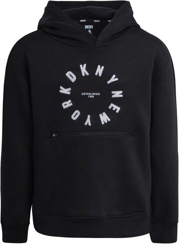 DKNY Boys Hoodie Jacket - Cozy Long Sleeve Pullover Hoodies for Boys - Classic Style Boys' Fashion Hoodies & Sweatshirts 8-20 in Saudi Arabia