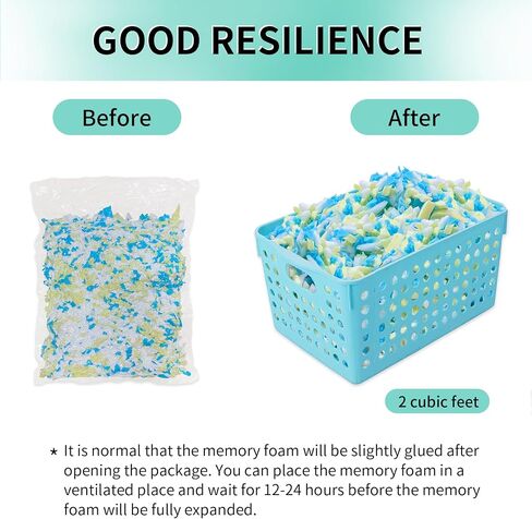 40lbs Shredded Memory Foam Filling for Bean Bag Filler, Premium Soft Filling,Without Added Gel Particles,Very Suitable for Filling Bean Bags and Pillows in Kuwait