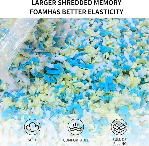 40lbs Shredded Memory Foam Filling for Bean Bag Filler, Premium Soft Filling,Without Added Gel Particles,Very Suitable for Filling Bean Bags and Pillows in Kuwait