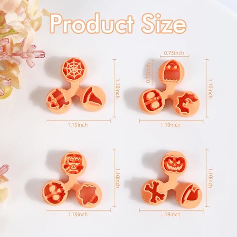 Puocaon Halloween Polymer Clay Cutters - قواطع طين الهالوين السعيدة للأقراط، قواطع طين البوليمر الساحرة للمجوهرات، قواطع أقراط طين البوليمر اليقطين الشرير، قواطع طين شبح مخيف in Saudi Arabia