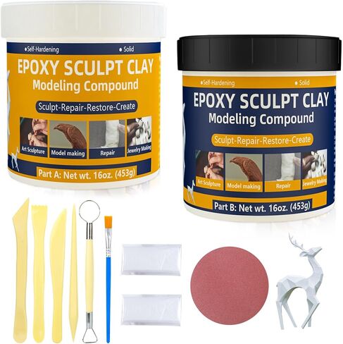 Epoxy Sculpt Clay, White Epoxy Sculpt Pool Putty for Leaks Underwater Self-Hardening Modeling Compound (A & B) High Adhesive Epoxy Putty Magic Sculpt Clay for Sculpting, Modeling, Repairing, Filling in Saudi Arabia