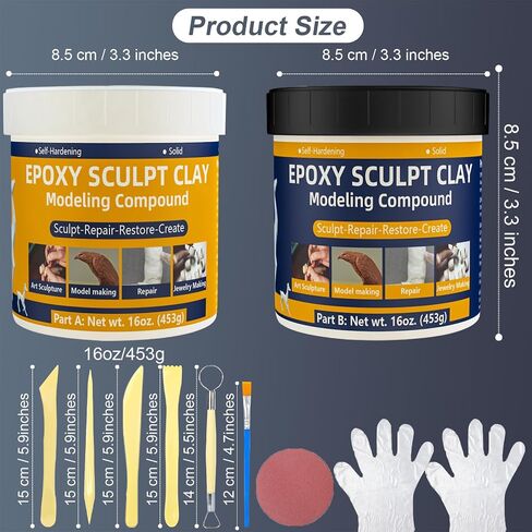 Epoxy Sculpt Clay, White Epoxy Sculpt Pool Putty for Leaks Underwater Self-Hardening Modeling Compound (A & B) High Adhesive Epoxy Putty Magic Sculpt Clay for Sculpting, Modeling, Repairing, Filling in Saudi Arabia