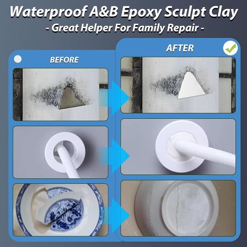 Epoxy Sculpt Clay, White Epoxy Sculpt Pool Putty for Leaks Underwater Self-Hardening Modeling Compound (A & B) High Adhesive Epoxy Putty Magic Sculpt Clay for Sculpting, Modeling, Repairing, Filling in Saudi Arabia