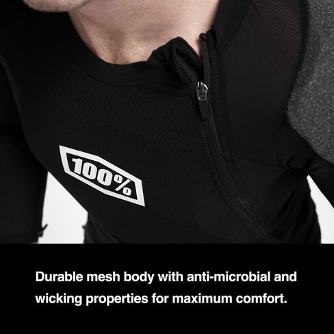 100% TARKA Long Sleeve - Sportswear Bike Undershirt with Smartshock Back - Bike Riding Undershirt - Armor Shirt for Motorcycle, Dirt Bike, Mountain Bike & Motocross - Black, Medium in Saudi Arabia