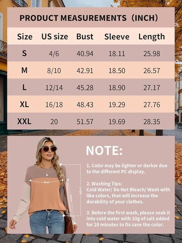 Womens Color Block Long Sleeve Crewneck Knitted Casual Loose Pullover Shirts Tops in Saudi Arabia