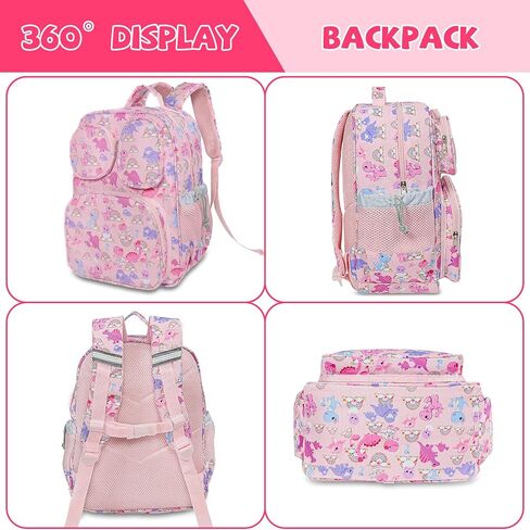 Toddler Backpack for Girls 4+, Lightweight 14" Kids Bookbags with Chest Buckle for Preschool,Travel,Kindergarten,Elementary, Durable & Water-Resistant Fabric,Pink in Saudi Arabia