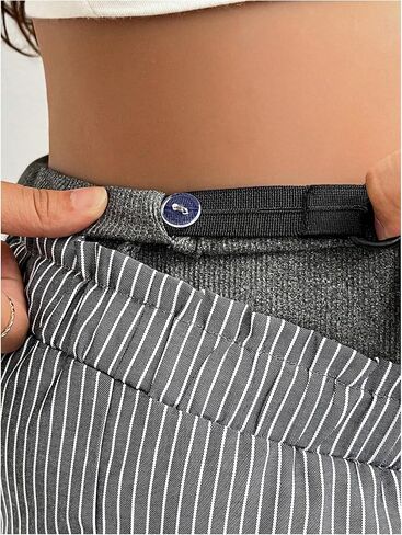 MakeMeChic Women's Maternity Shorts Striped Drawstring Waist Rib Knitted Pregnancy Shorts in Saudi Arabia