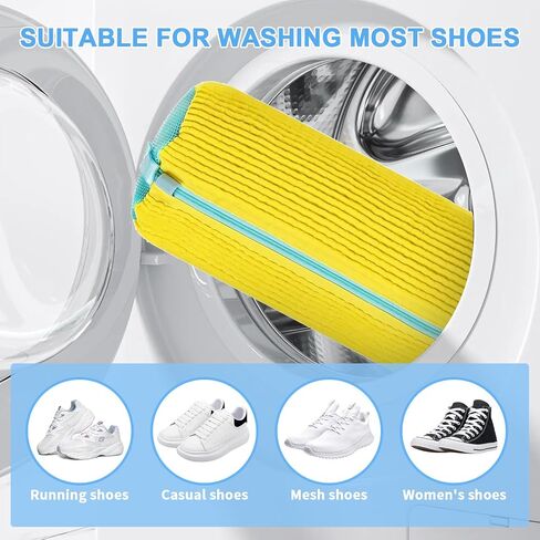 Shoe Washing Bags for Washing Machines and Dryers，360°Shoe Laundry Bag with 2000 Bristles, Protects Shoes from Damage, Suitable for Most Shoe Types and Sizes, 2Pcs. in Saudi Arabia