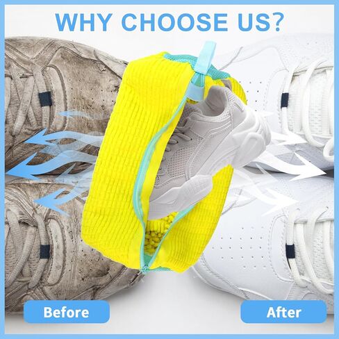 Shoe Washing Bags for Washing Machines and Dryers，360°Shoe Laundry Bag with 2000 Bristles, Protects Shoes from Damage, Suitable for Most Shoe Types and Sizes, 2Pcs. in Saudi Arabia